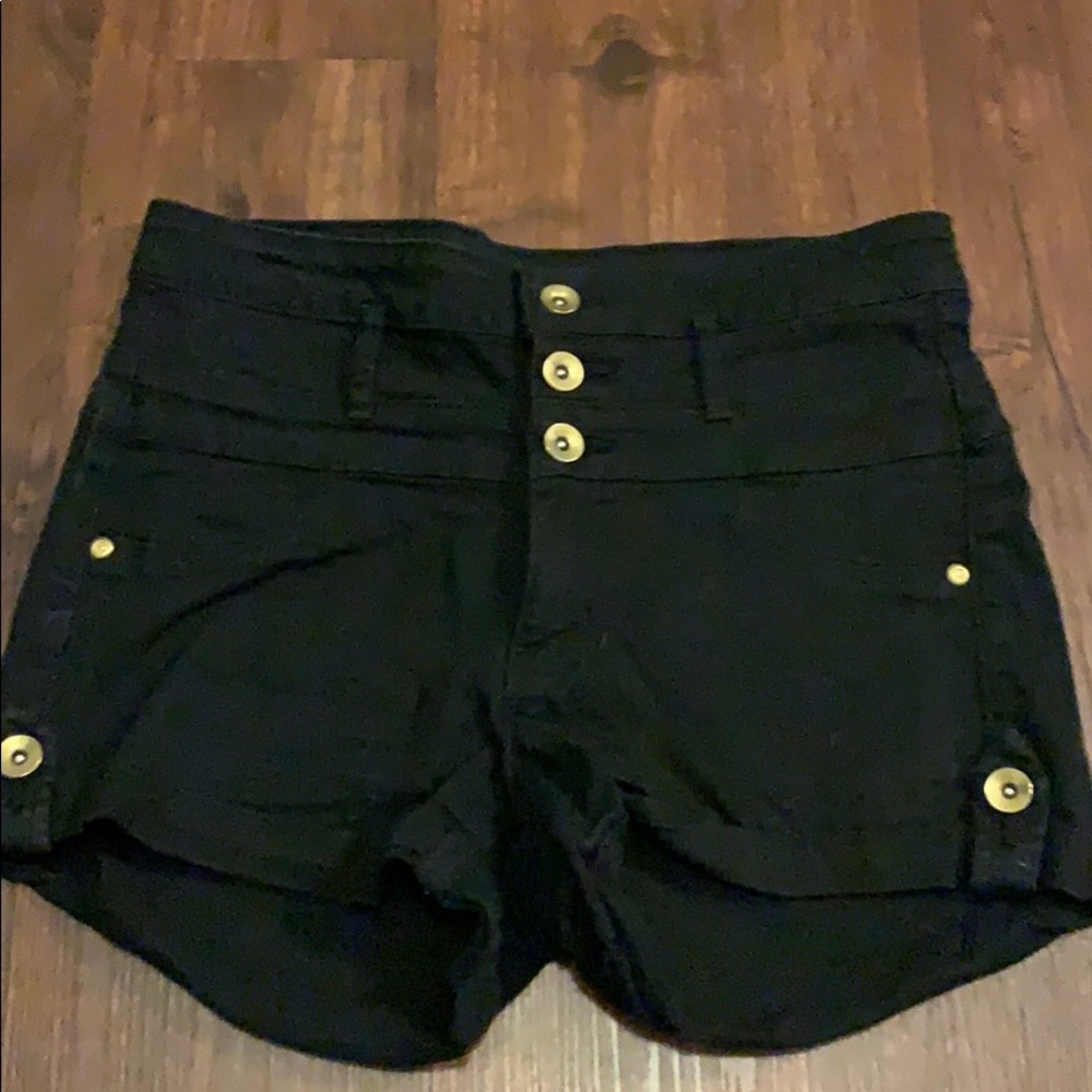 Black high waist jean shorts